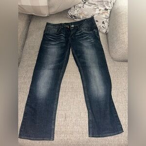 Women's Straight Leg Jeans - Deep Blue